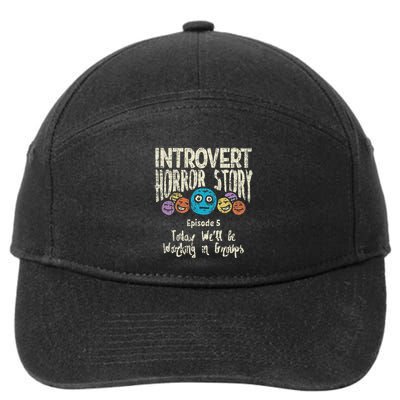 Introvert Horror Working Group Shy Antisocial Back To School 7-Panel Snapback Hat