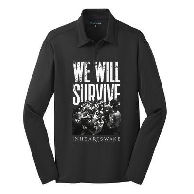 In Hearts Wake We Will Survive Silk Touch Performance Long Sleeve Polo