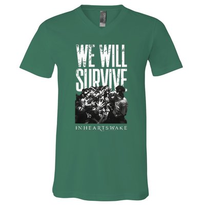 In Hearts Wake We Will Survive V-Neck T-Shirt