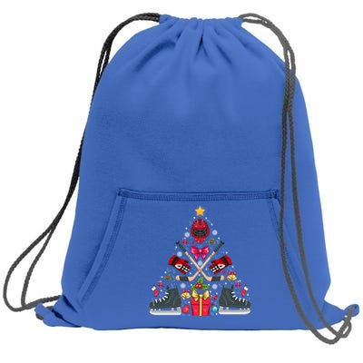 Ice Hockey Xmas Tree Decorations Santa Hockey Christmas Gift Sweatshirt Cinch Pack Bag