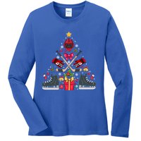 Ice Hockey Xmas Tree Decorations Santa Hockey Christmas Gift Ladies Long Sleeve Shirt