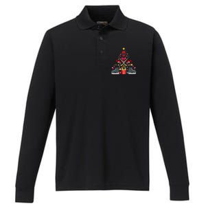 Ice Hockey Xmas Tree Decorations Santa Hockey Christmas Performance Long Sleeve Polo