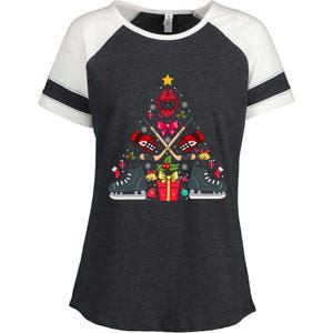 Ice Hockey Xmas Tree Decorations Santa Hockey Christmas Enza Ladies Jersey Colorblock Tee