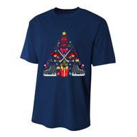 Ice Hockey Xmas Tree Decorations Santa Hockey Christmas Performance Sprint T-Shirt