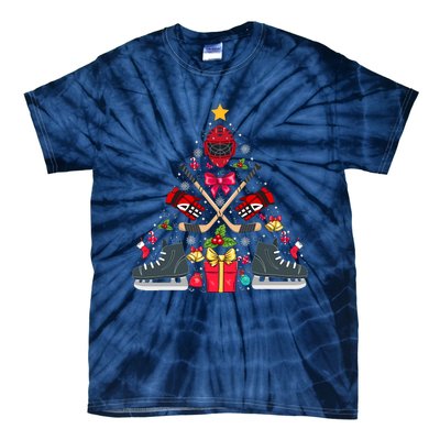 Ice Hockey Xmas Tree Decorations Santa Hockey Christmas Tie-Dye T-Shirt