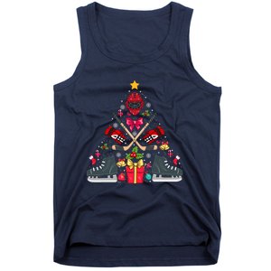 Ice Hockey Xmas Tree Decorations Santa Hockey Christmas Tank Top