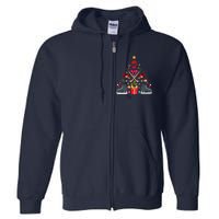 Ice Hockey Xmas Tree Decorations Santa Hockey Christmas Full Zip Hoodie