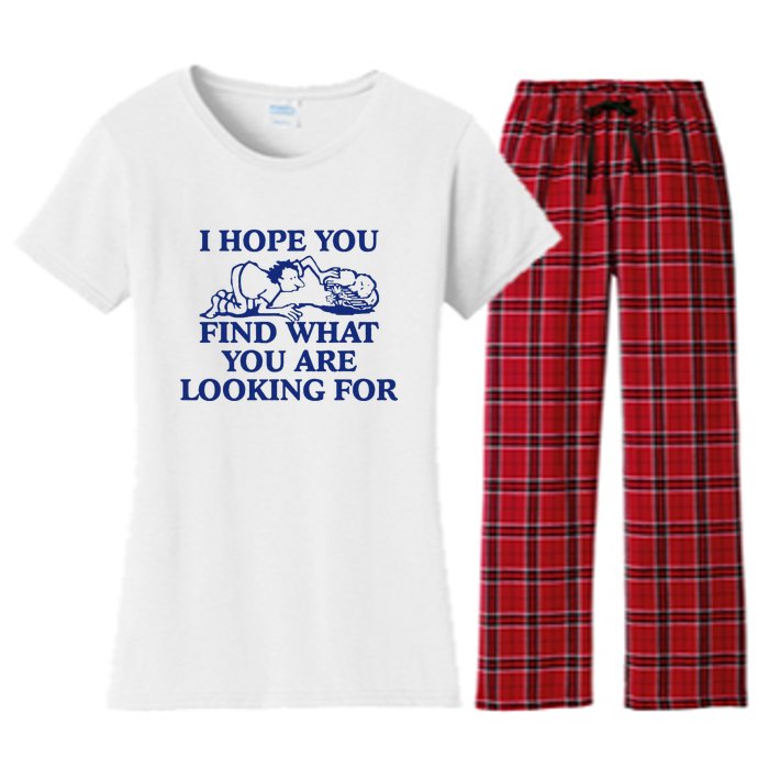 I Hope You Find What You Are Looking For Baby Blue Design Women's Flannel Pajama Set