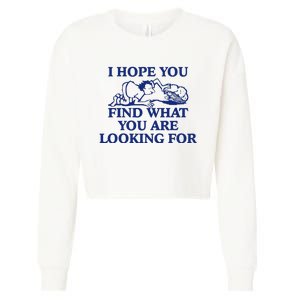 I Hope You Find What You Are Looking For Baby Blue Design Cropped Pullover Crew