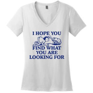 I Hope You Find What You Are Looking For Baby Blue Design Women's V-Neck T-Shirt