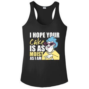 I Hope Your Cake Is As Moist As I Am Funny Ladies PosiCharge Competitor Racerback Tank