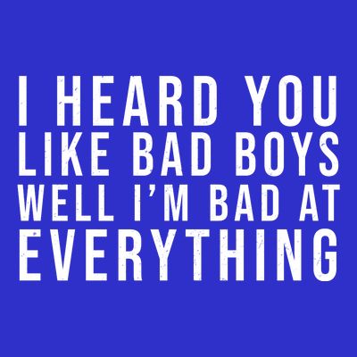 I Heard You Like Bad Boys Well I'm Bat At Everything T-Shirt