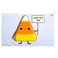 I Hate You Too Funny Halloween Candy Corn Grommeted Golf Towel