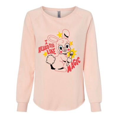 I Heard You Like Magic Pink Rabbit Womens California Wash Sweatshirt