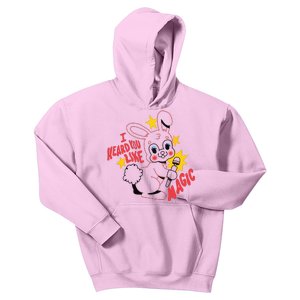 I Heard You Like Magic Pink Rabbit Kids Hoodie