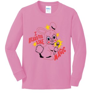 I Heard You Like Magic Pink Rabbit Kids Long Sleeve Shirt