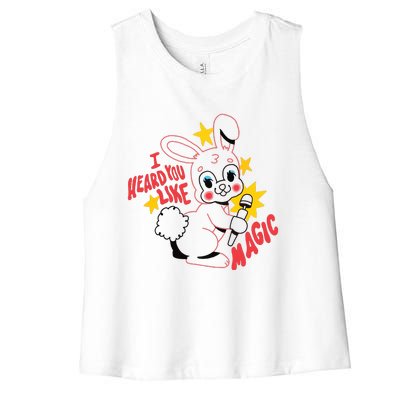 I Heard You Like Magic Pink Rabbit Women's Racerback Cropped Tank