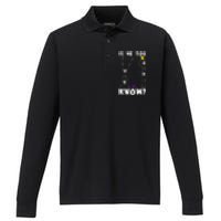 Is He You Know Skeleton Funny Performance Long Sleeve Polo