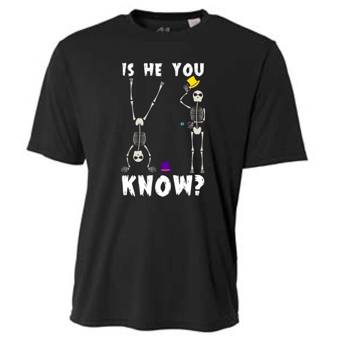 Is He You Know Skeleton Funny Cooling Performance Crew T-Shirt