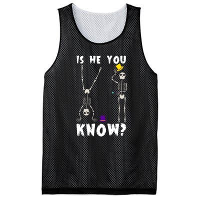 Is He You Know Skeleton Funny Mesh Reversible Basketball Jersey Tank