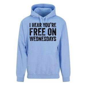 I Hear You’Re Free On Wednesdays Funny Biden Saying Unisex Surf Hoodie