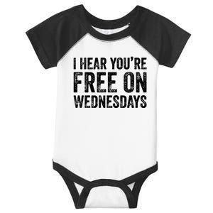 I Hear You’Re Free On Wednesdays Funny Biden Saying Infant Baby Jersey Bodysuit