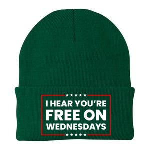 I Hear You’Re Free On Wednesdays Funny Biden Saying Knit Cap Winter Beanie