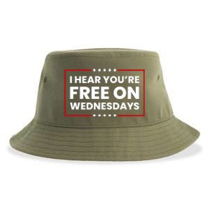 I Hear You’Re Free On Wednesdays Funny Biden Saying Sustainable Bucket Hat