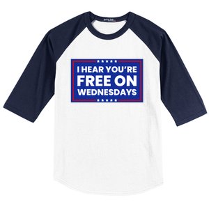 I Hear You’Re Free On Wednesdays Funny Biden Saying Baseball Sleeve Shirt