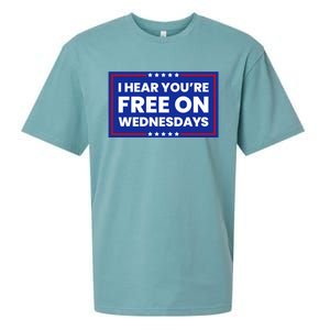 I Hear You’Re Free On Wednesdays Funny Biden Saying Sueded Cloud Jersey T-Shirt