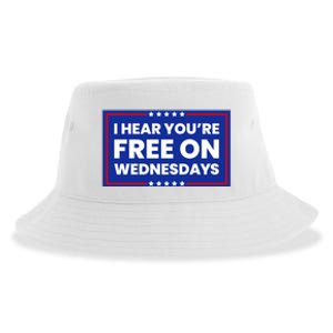 I Hear You’Re Free On Wednesdays Funny Biden Saying Sustainable Bucket Hat