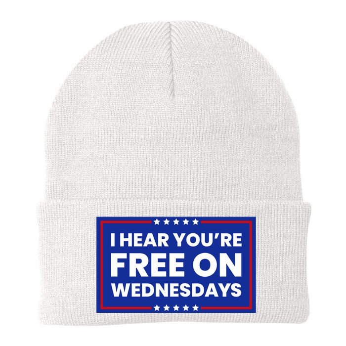 I Hear You’Re Free On Wednesdays Funny Biden Saying Knit Cap Winter Beanie