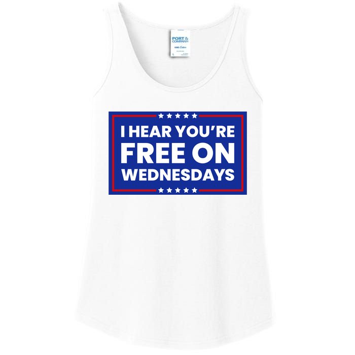 I Hear You’Re Free On Wednesdays Funny Biden Saying Ladies Essential Tank