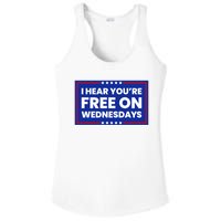 I Hear You’Re Free On Wednesdays Funny Biden Saying Ladies PosiCharge Competitor Racerback Tank