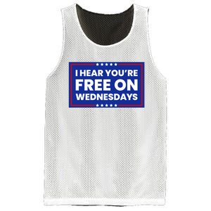 I Hear You’Re Free On Wednesdays Funny Biden Saying Mesh Reversible Basketball Jersey Tank