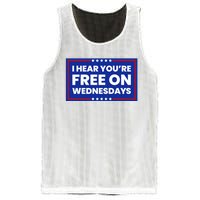 I Hear You’Re Free On Wednesdays Funny Biden Saying Mesh Reversible Basketball Jersey Tank