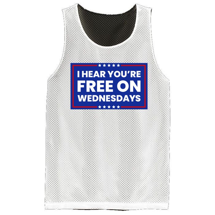 I Hear You’Re Free On Wednesdays Funny Biden Saying Mesh Reversible Basketball Jersey Tank