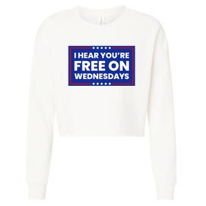 I Hear You’Re Free On Wednesdays Funny Biden Saying Cropped Pullover Crew