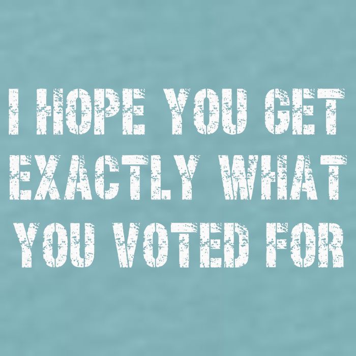 I Hope You Get Exactly What You Voted For Voting Election Sueded Cloud Jersey T-Shirt