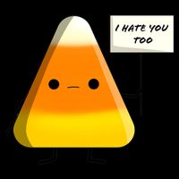 I Hate You Too Funny Halloween Candy Corn Drawstring Bag
