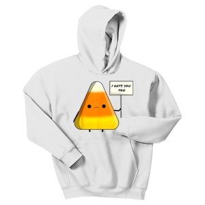 I Hate You Too Funny Halloween Candy Corn Kids Hoodie