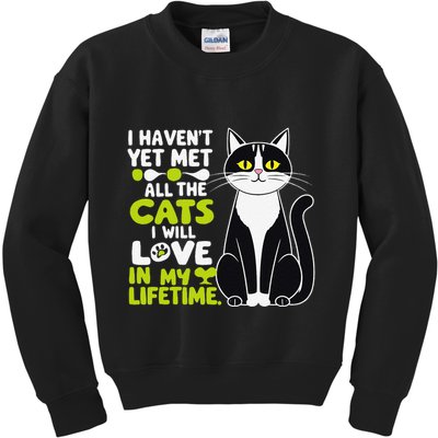 I Haven’T Yet Met All The Cats I Will Love In My Lifetime .Png Kids Sweatshirt