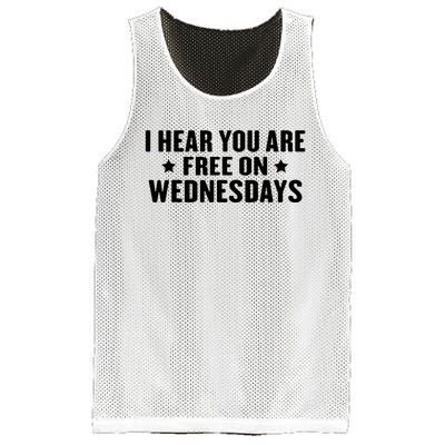 I Hear You’Re Free On Wednesdays Funny Free On Wednesdays Mesh Reversible Basketball Jersey Tank