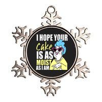 I Hope Your Cake Is As Moist As I Am Funny Grandma Mothers Metallic Star Ornament