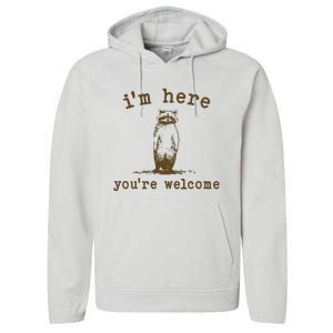 IM Here You Are Welcome Retro Performance Fleece Hoodie