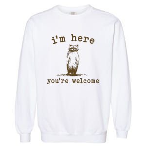 IM Here You Are Welcome Retro Garment-Dyed Sweatshirt