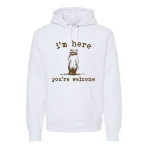 IM Here You Are Welcome Retro Premium Hoodie