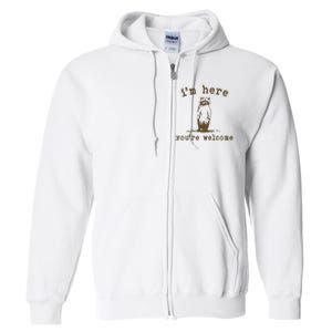 IM Here You Are Welcome Retro Full Zip Hoodie