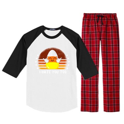 I Hate You Too Funny Halloween Candy Corn Raglan Sleeve Pajama Set