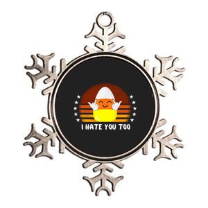 I Hate You Too Funny Halloween Candy Corn Metallic Star Ornament